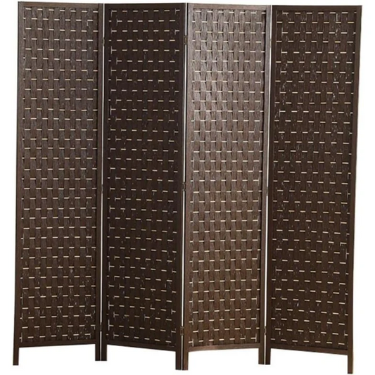 Foldable Wooden Room Divider, Double-Sided Room Divider Screen