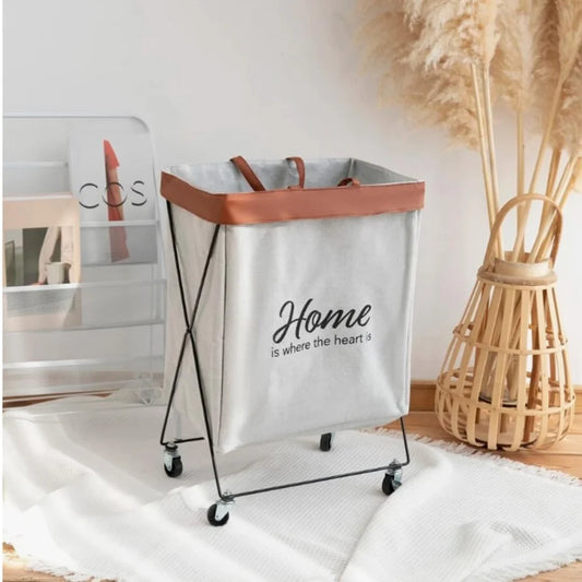 Laundry Basket with Wheels , Foldable CLothes Basket