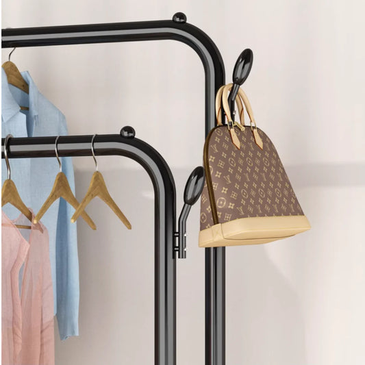 Garment Rack with Wheels, Double Pole Clothes Hanger