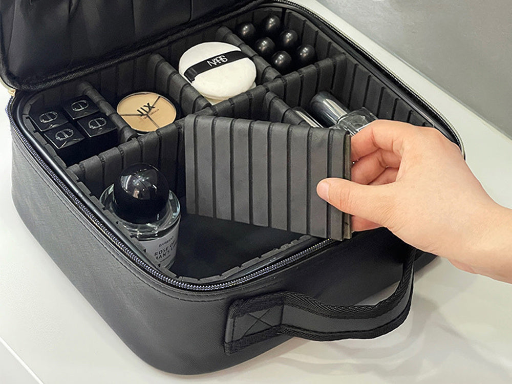 Makeup Case with LED Mirror,Travel Makeup Cosmetic Organizer Bag with LED Mirror