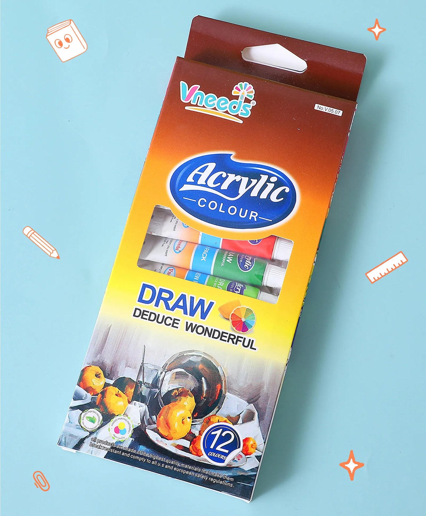 Vndeeds Acrylic Paint Set 12 Tubes