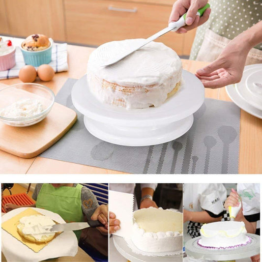 طاولة تزيين الكيك الدوارة بزاوية 360 درجة، حامل الكيك الدوار من Pro-Bake