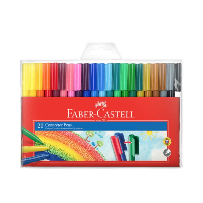 Faber-Castell Connector Felt Tip Pen Set – 20 Colours