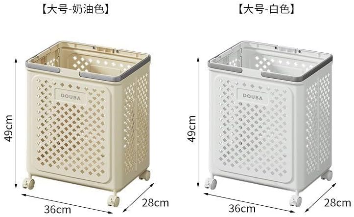 Foldable Laundry Basket with Wheels, Laundry Basket Bathroom Storage Organizer