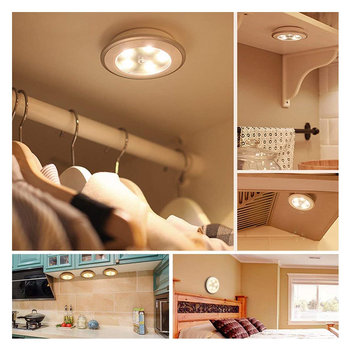 3 Sets of LED Puck Lights, Stick-On LED Light
