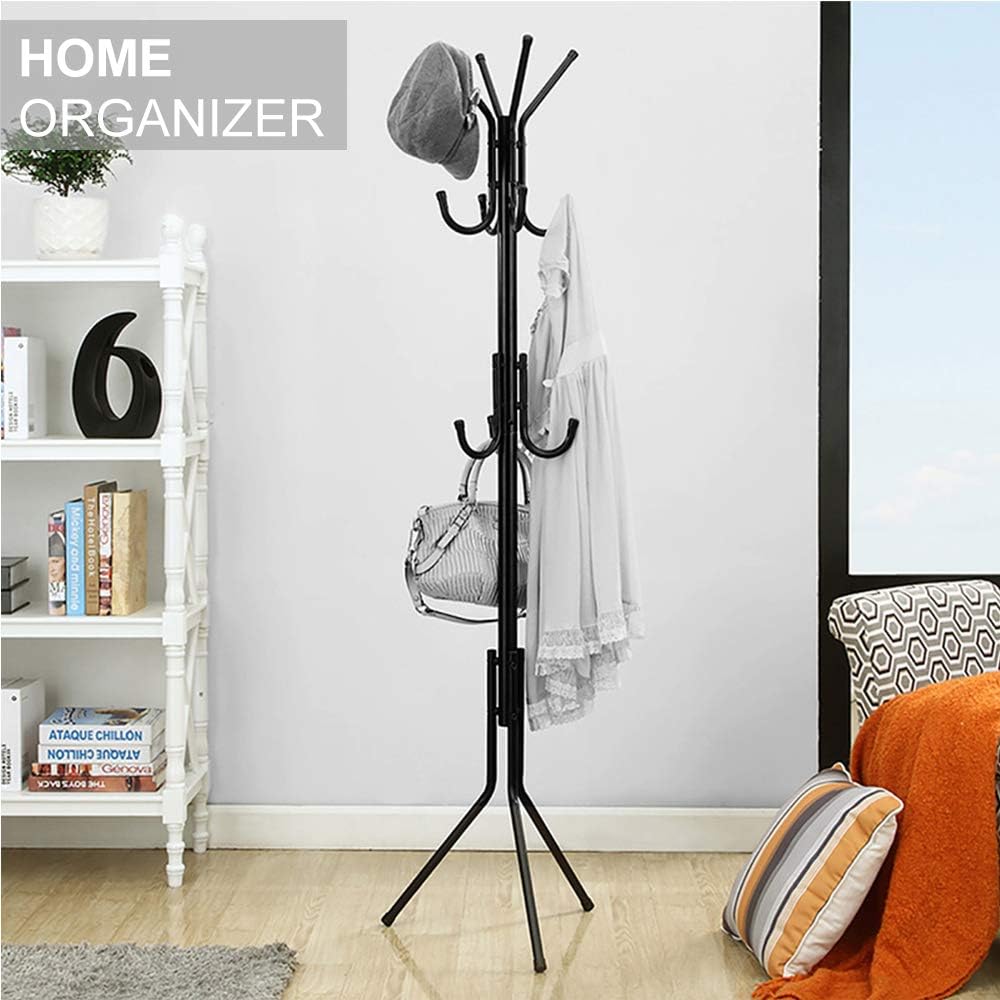 12 Hook Metal Garment Rack, Standing Clothes Hanger