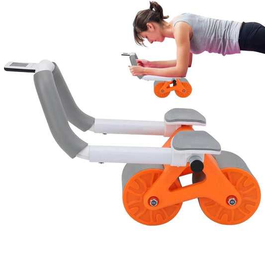 Ab Roller Wheel with Elbow Support, Automatic Rebound Ab Exercise Wheel,