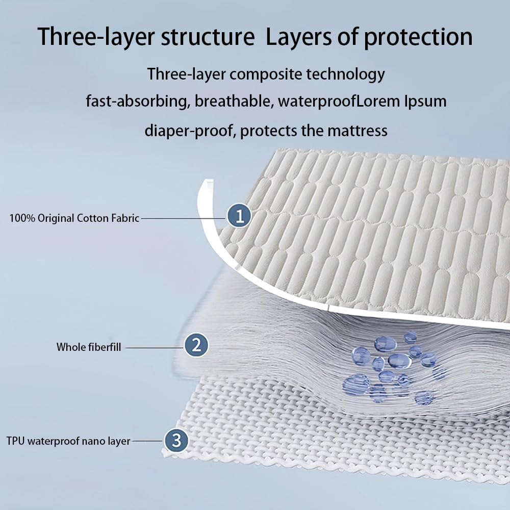 3 Pcs Waterproof Fitted Bed Sheet Set, Mattress Protector Sheet
