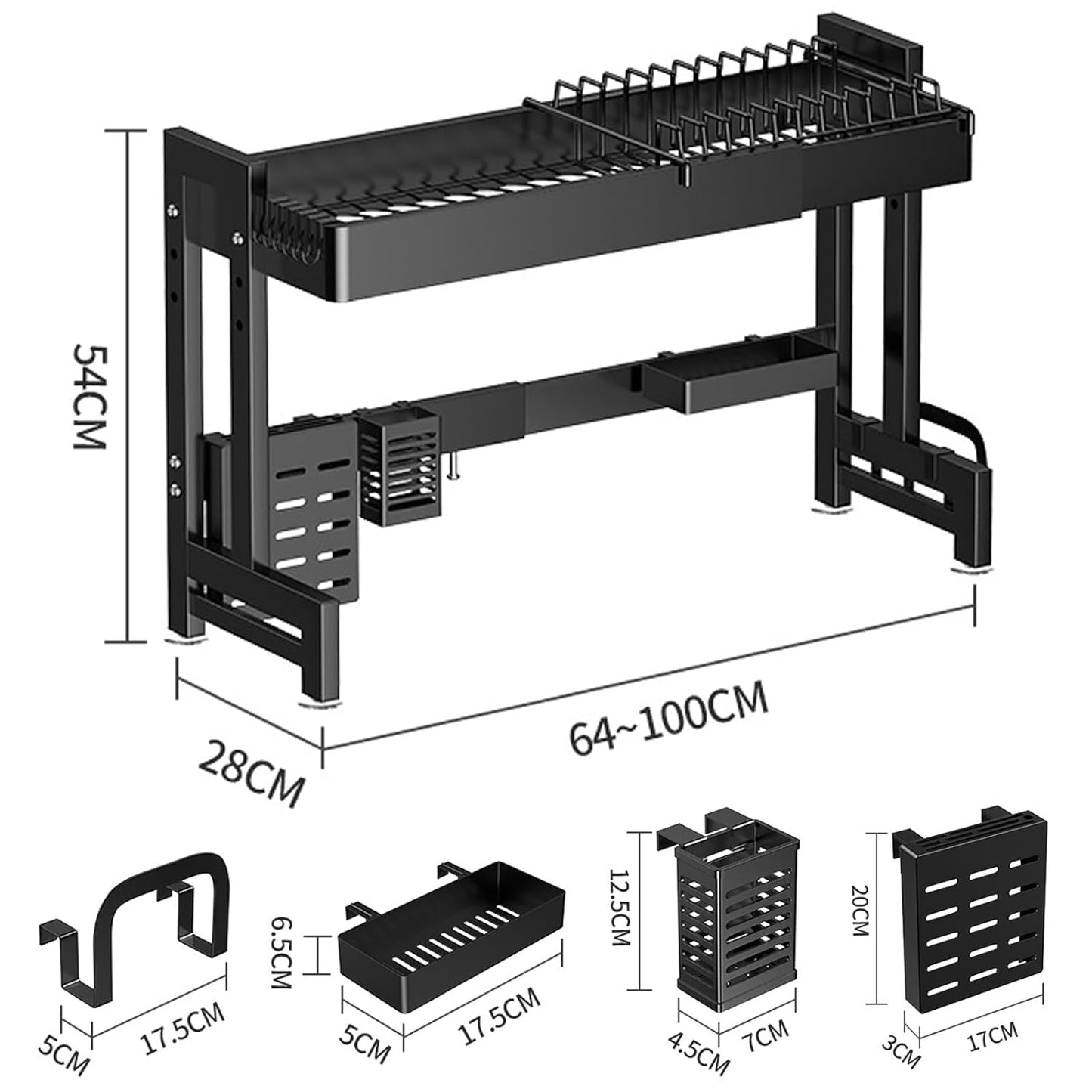 Adjustable Sink Rack Single Tier, Over the Sink Rack