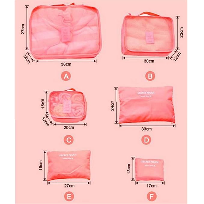 6Pcs Travel Storage Bag Set , Travel Kit