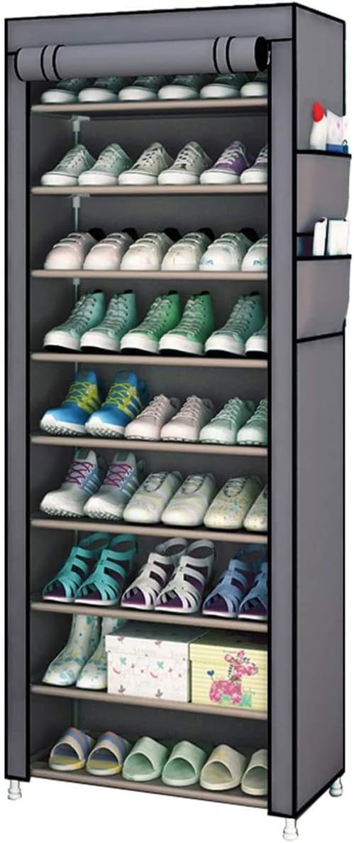 10 Layer Zipper Shoe Rack, Fabric Shoe Rack with Zipper