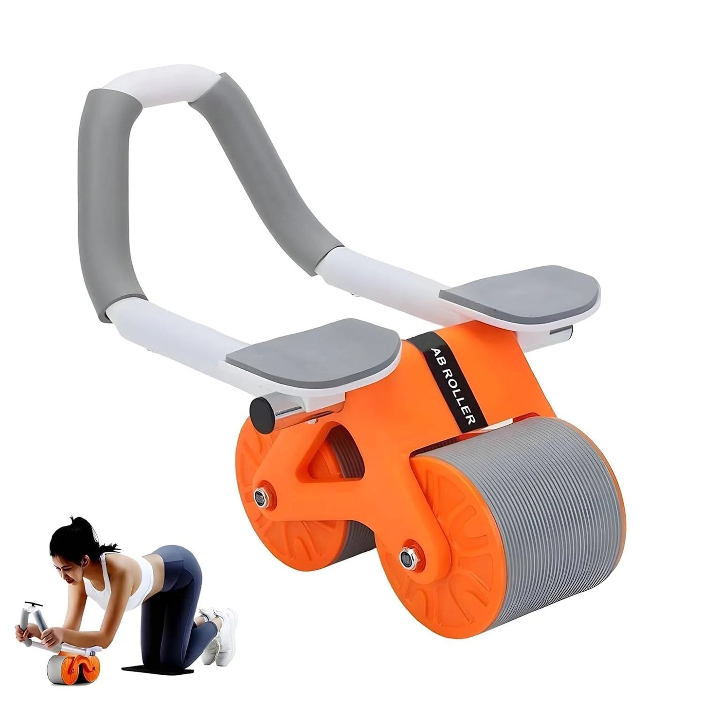 Ab Roller Wheel with Elbow Support, Automatic Rebound Ab Exercise Wheel,