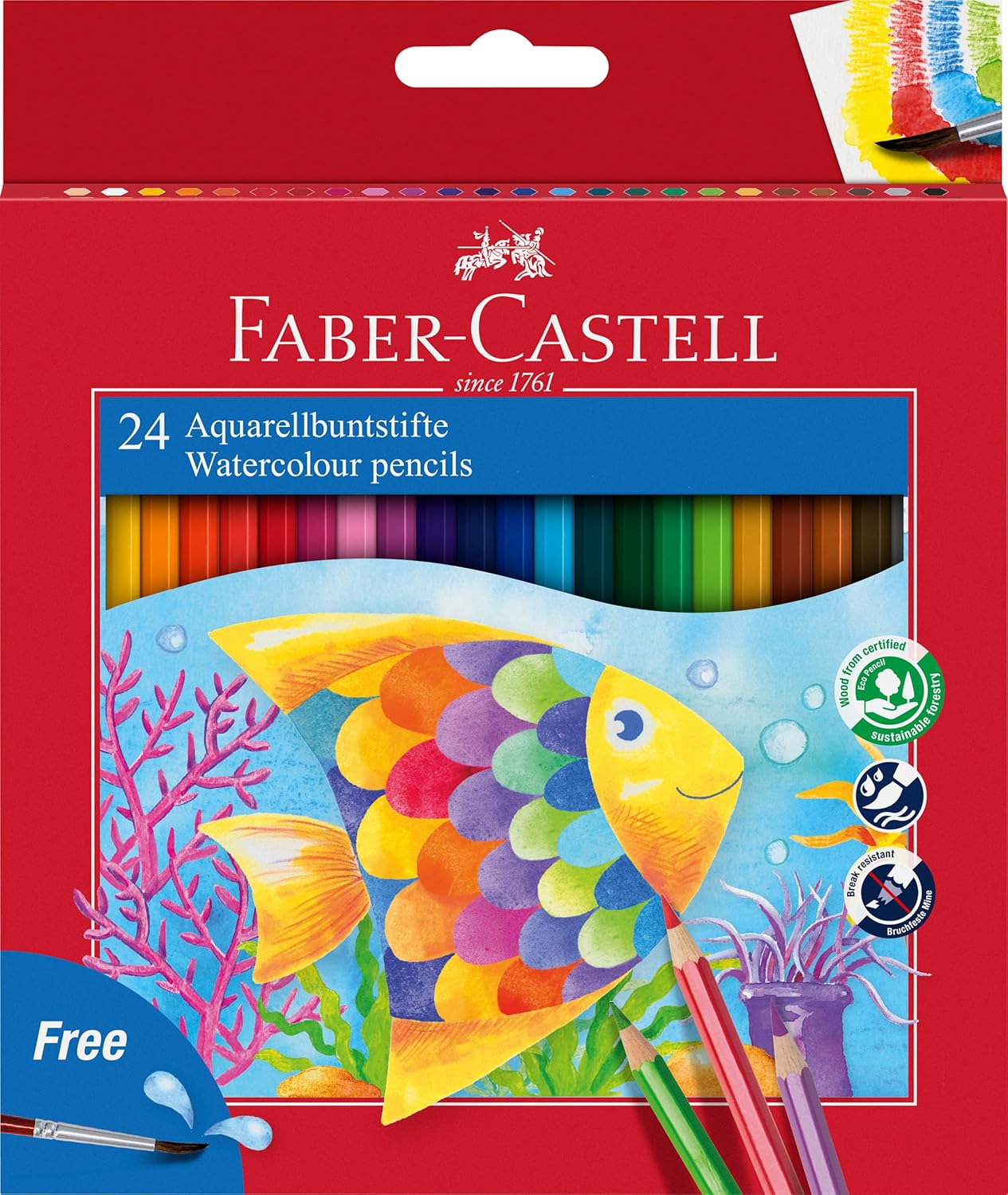 Faber-Castell Watercolour Pencils Set – 24 Colours
