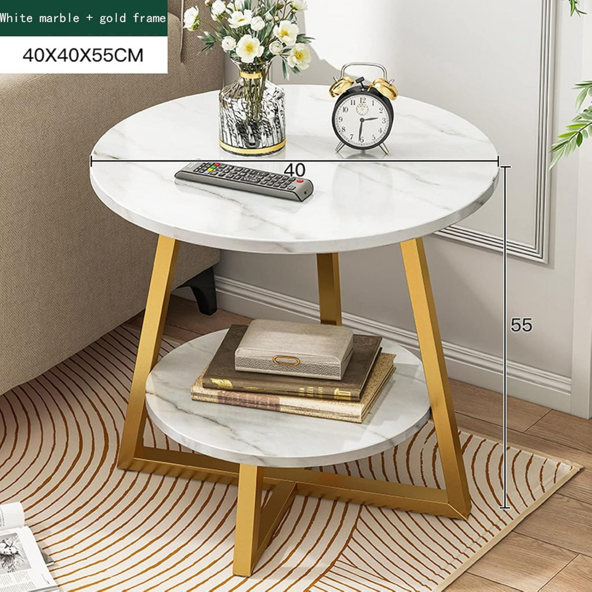 Round Side Table, 2 Tier Side Table