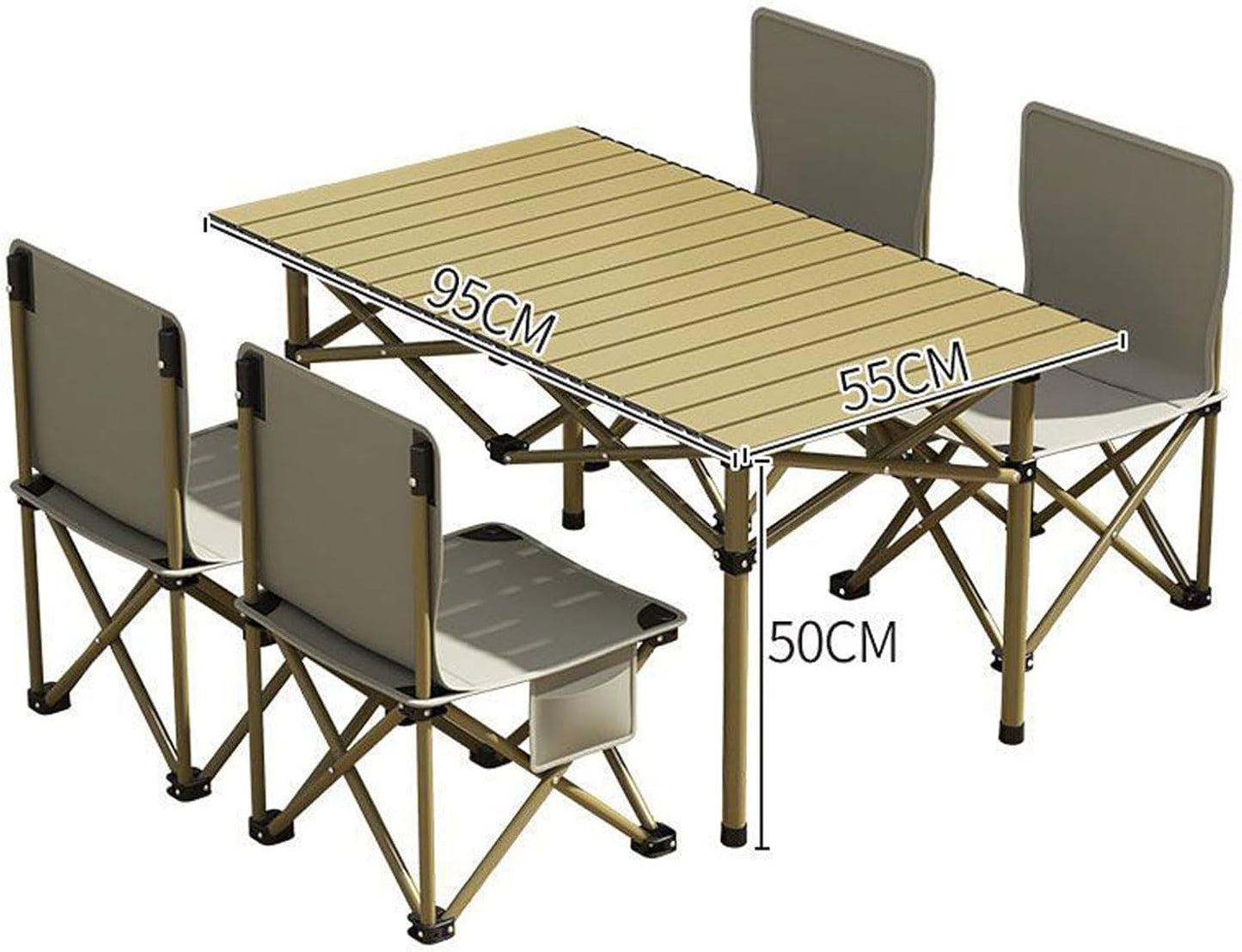 Foldable Camping Table with Chairs, Camping Table Set