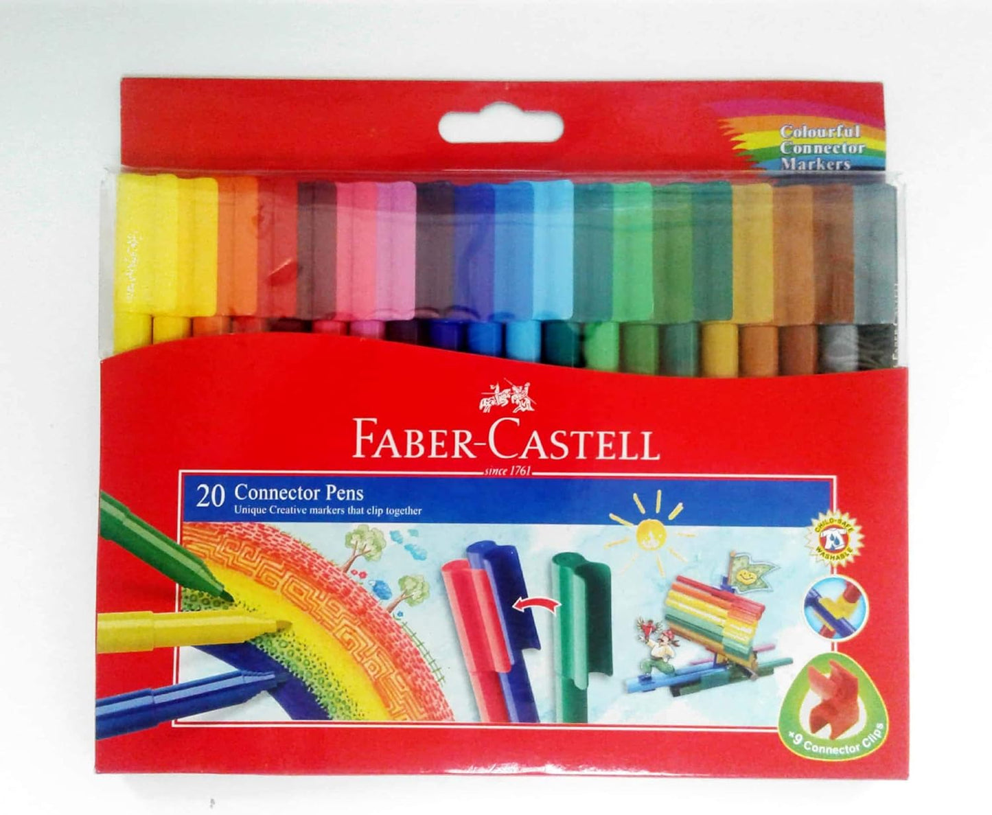 Faber-Castell Connector Felt Tip Pen Set – 20 Colours