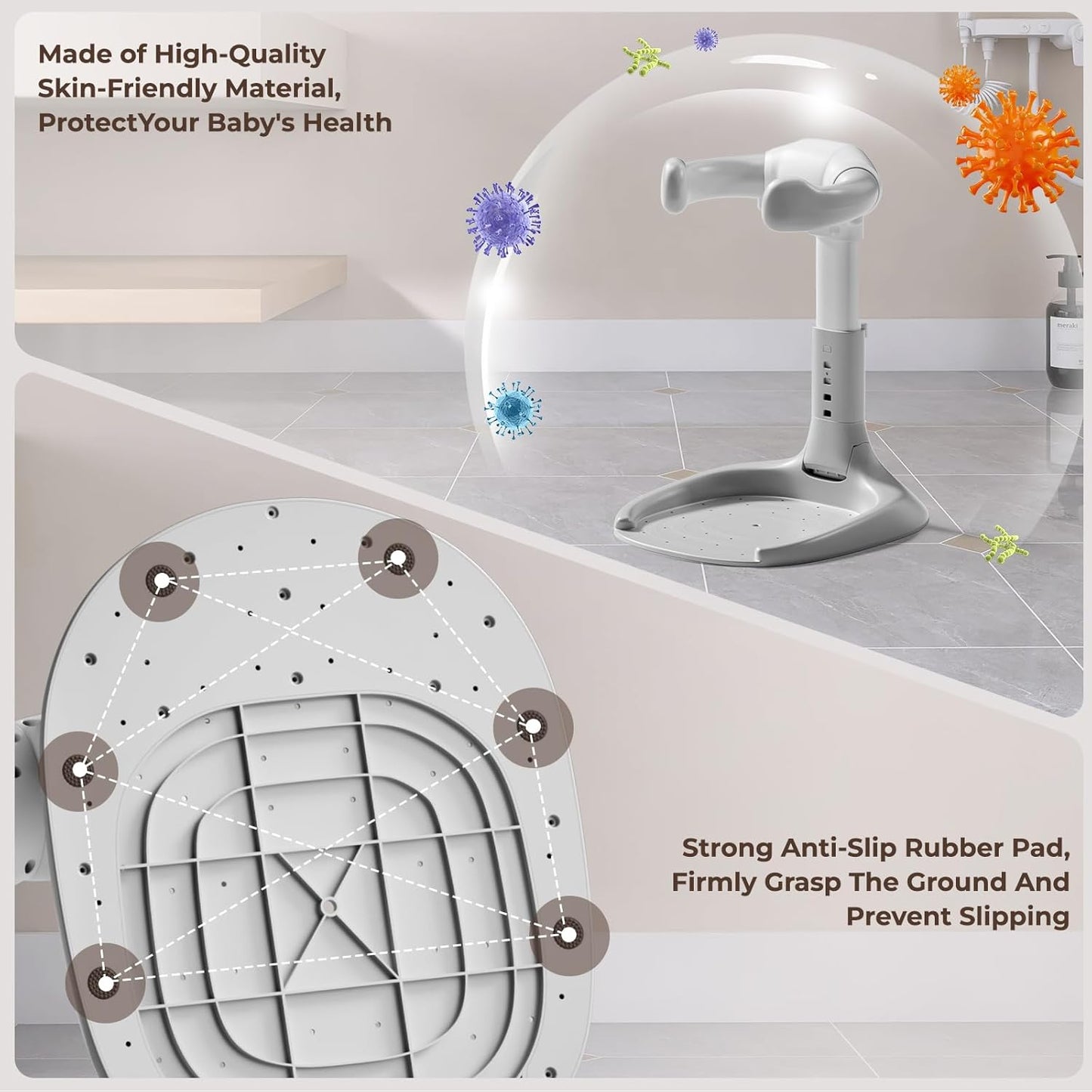 Baby Bath Stand, Foldable Baby Shower Stand