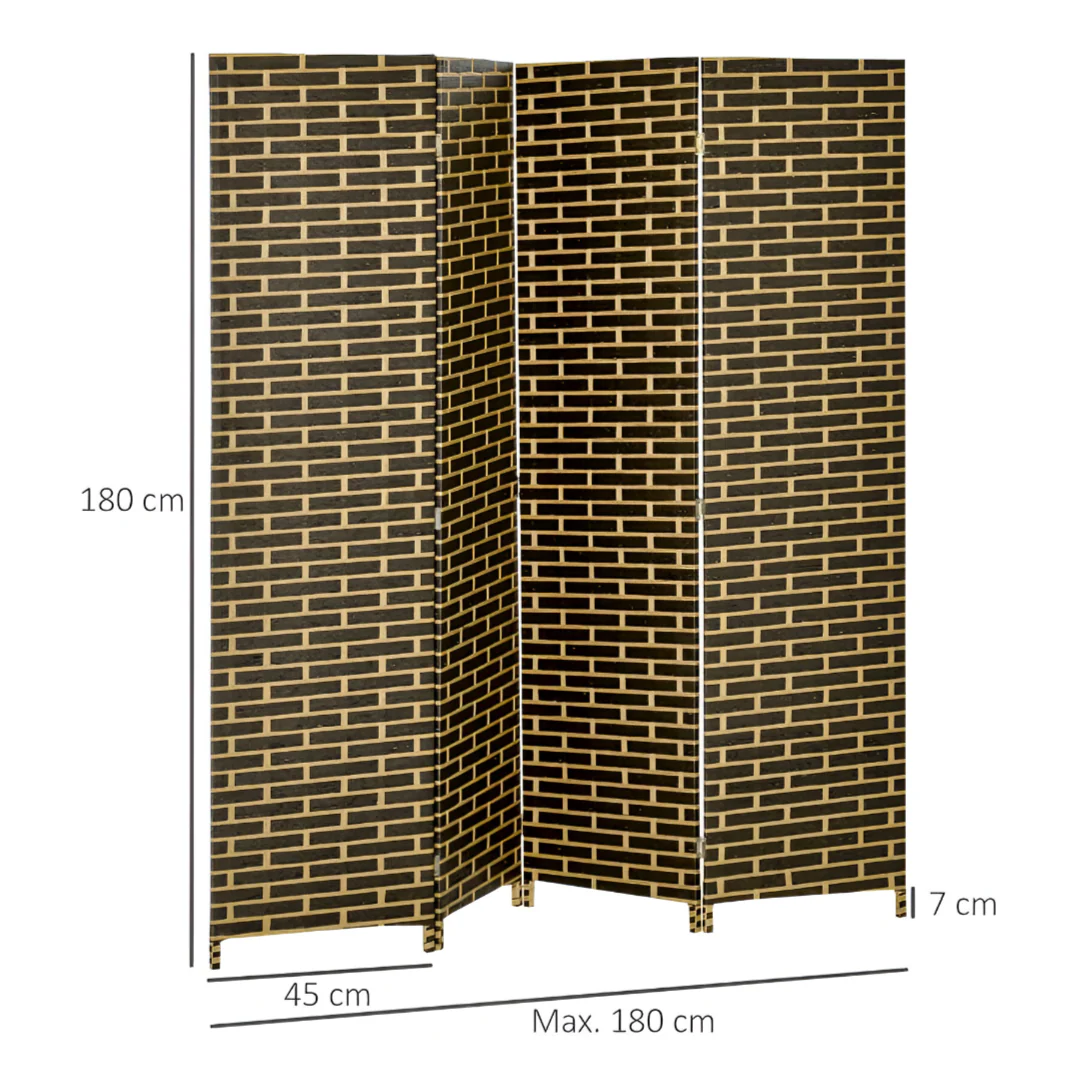 Folding Room Separator , 4-Panel Foldable Room Divider
