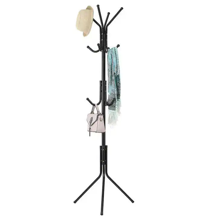 12 Hook Metal Garment Rack, Standing Clothes Hanger
