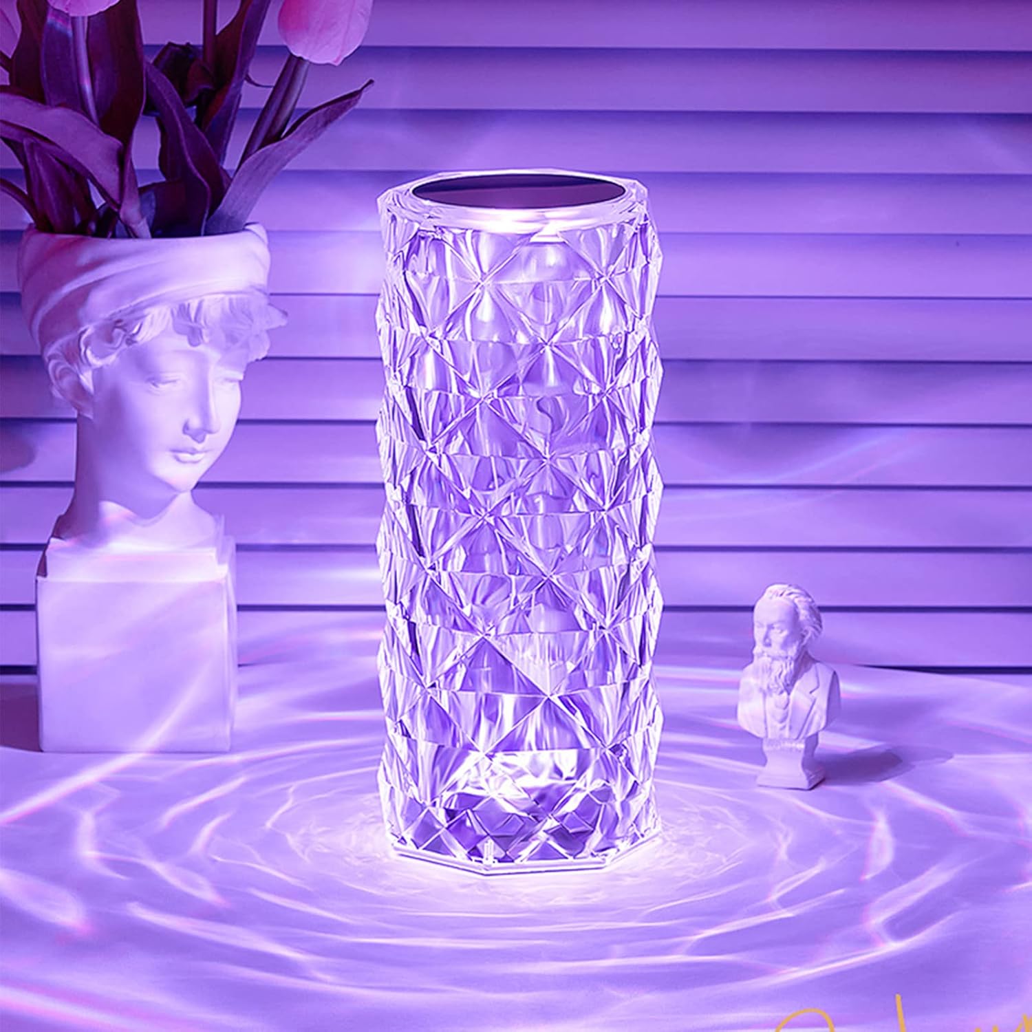 SHINE HAI Rose Red Touch Control Table Lamp, 3 Way Dimmable SHINE HAI Rose Red Touch Control Table Lamp, 3 Way Dimmable