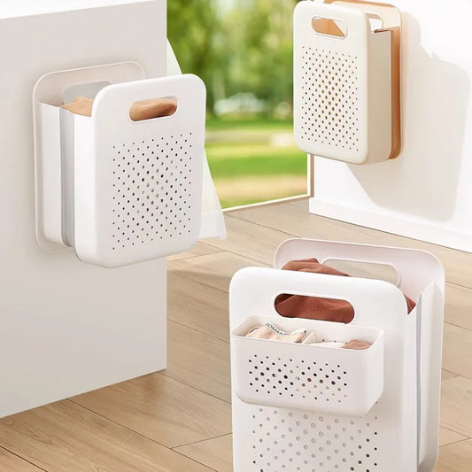 Foldable Laundry Basket with Divider , Bathroom Dirty Clothes Storage Bin