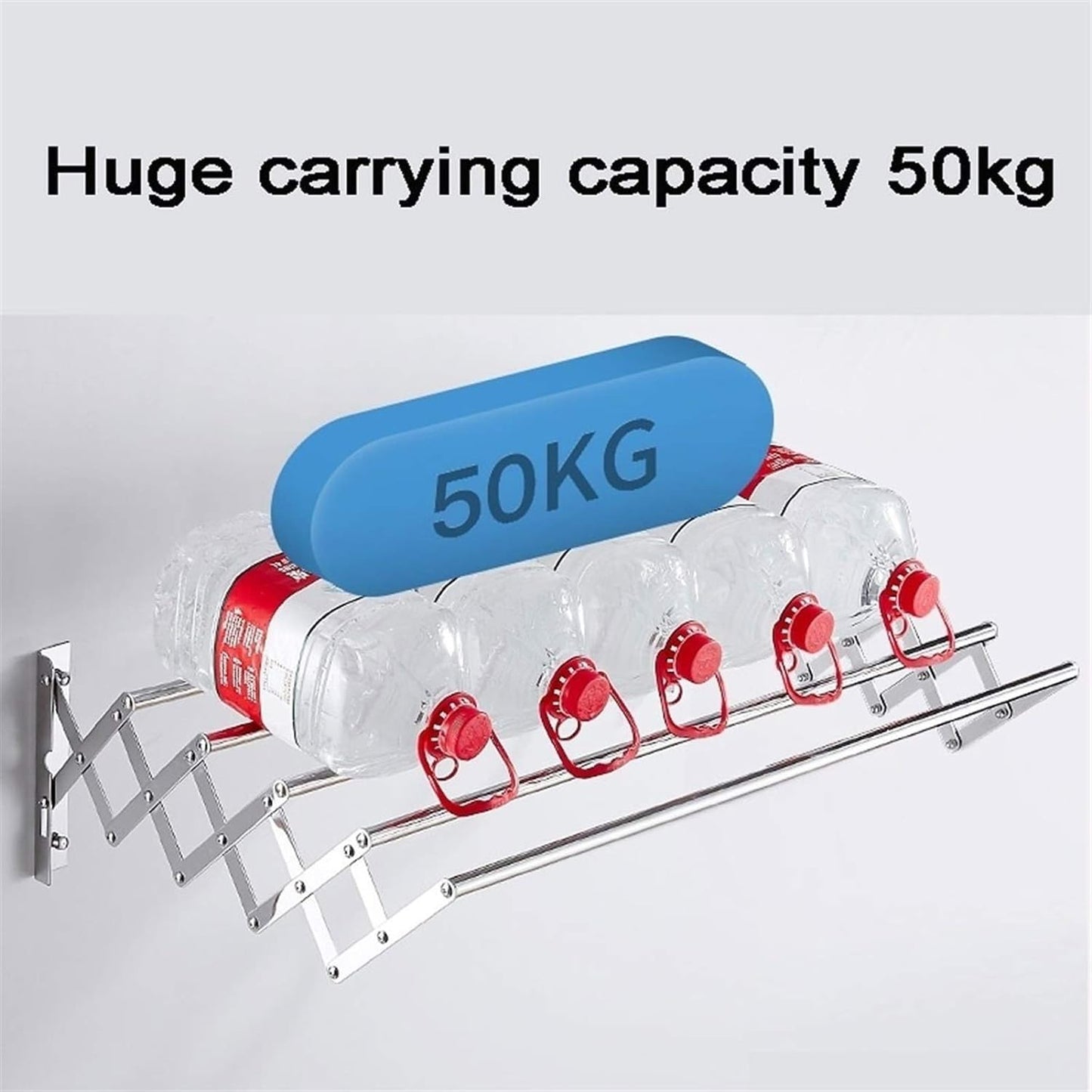 W Type Clothes Drying Rack Wall Mounted , Extendable Drying Rack For Clothes happyhome