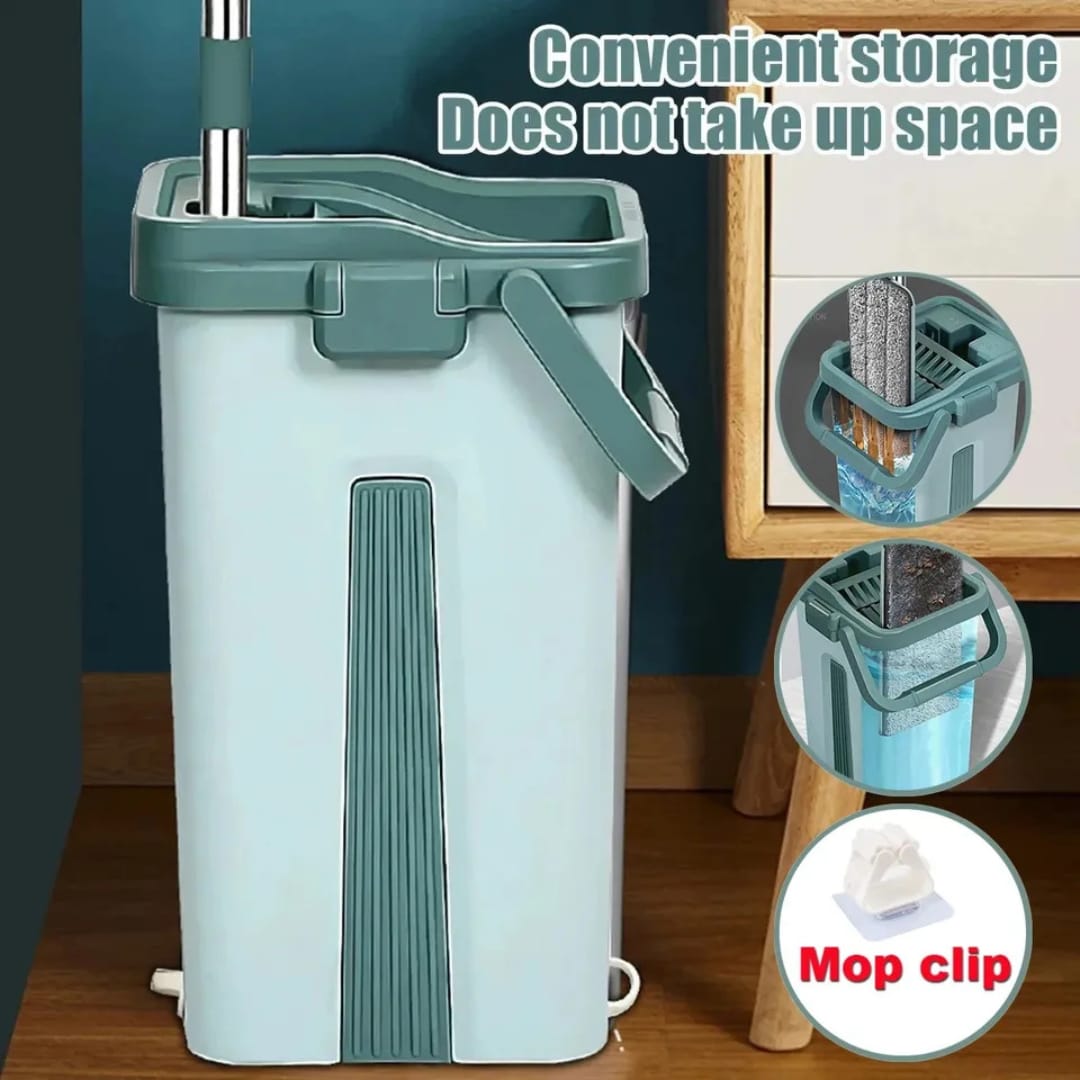 ممسحة أرضية مع دلو، ممسحة مسطحة مع دلو
