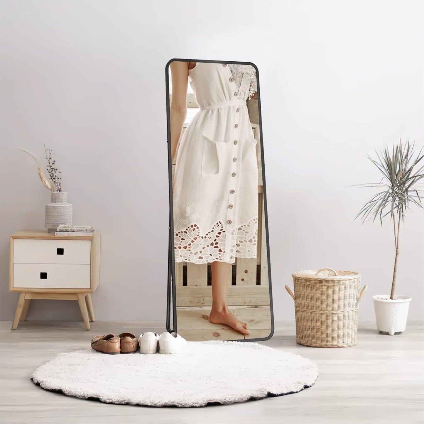 Standing Mirrors, Full-Length Mirror with Plastic Frame