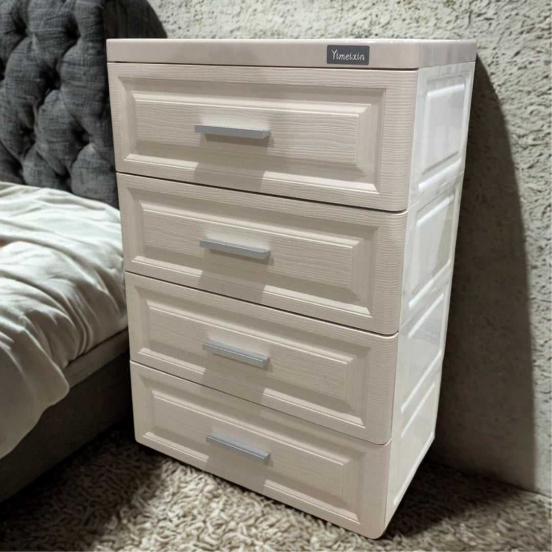 Plastic Drawer Organizer, Multi-Color Storage Cabinet 4 tier
