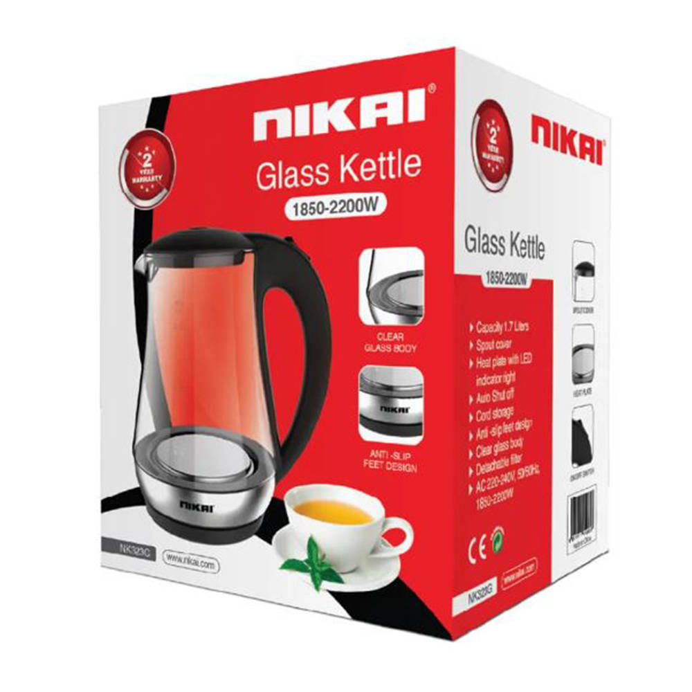 Nikai 1.7L Electric Glass Pot Kettle