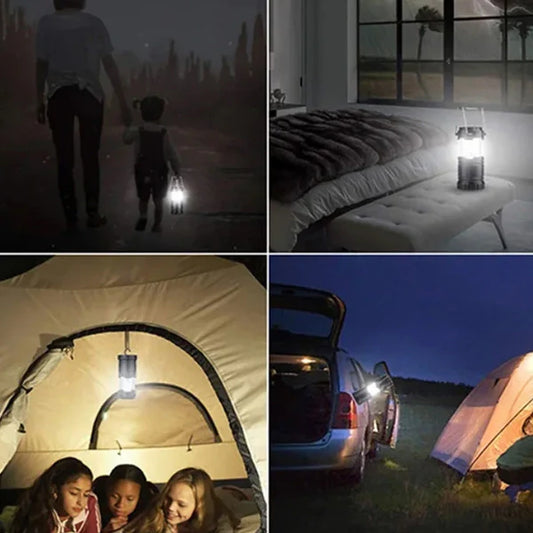 Solar Camping Fan with LED Light,