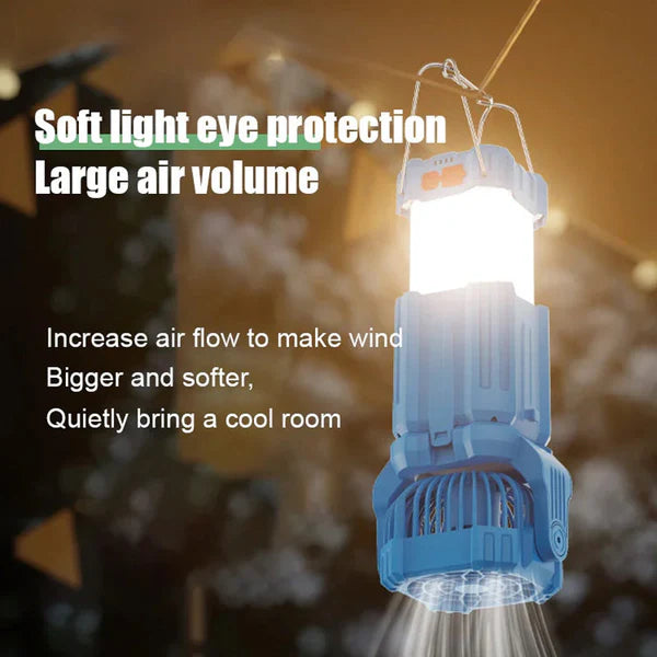 Solar Camping Fan with LED Light,
