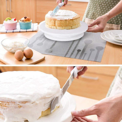 طاولة تزيين الكيك الدوارة بزاوية 360 درجة، حامل الكيك الدوار من Pro-Bake