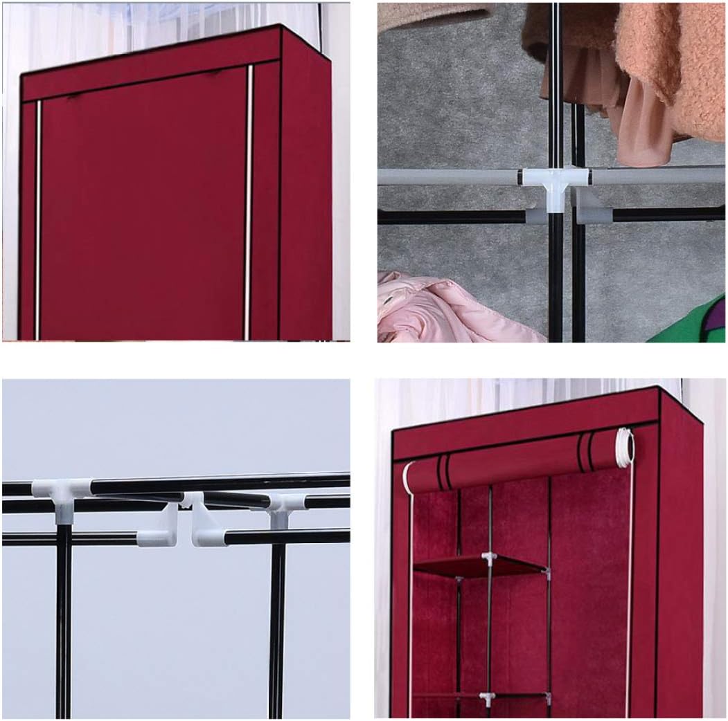 2 Column clothes Wardrobe, Portable fabric Wardrobe for Clothes happyhome