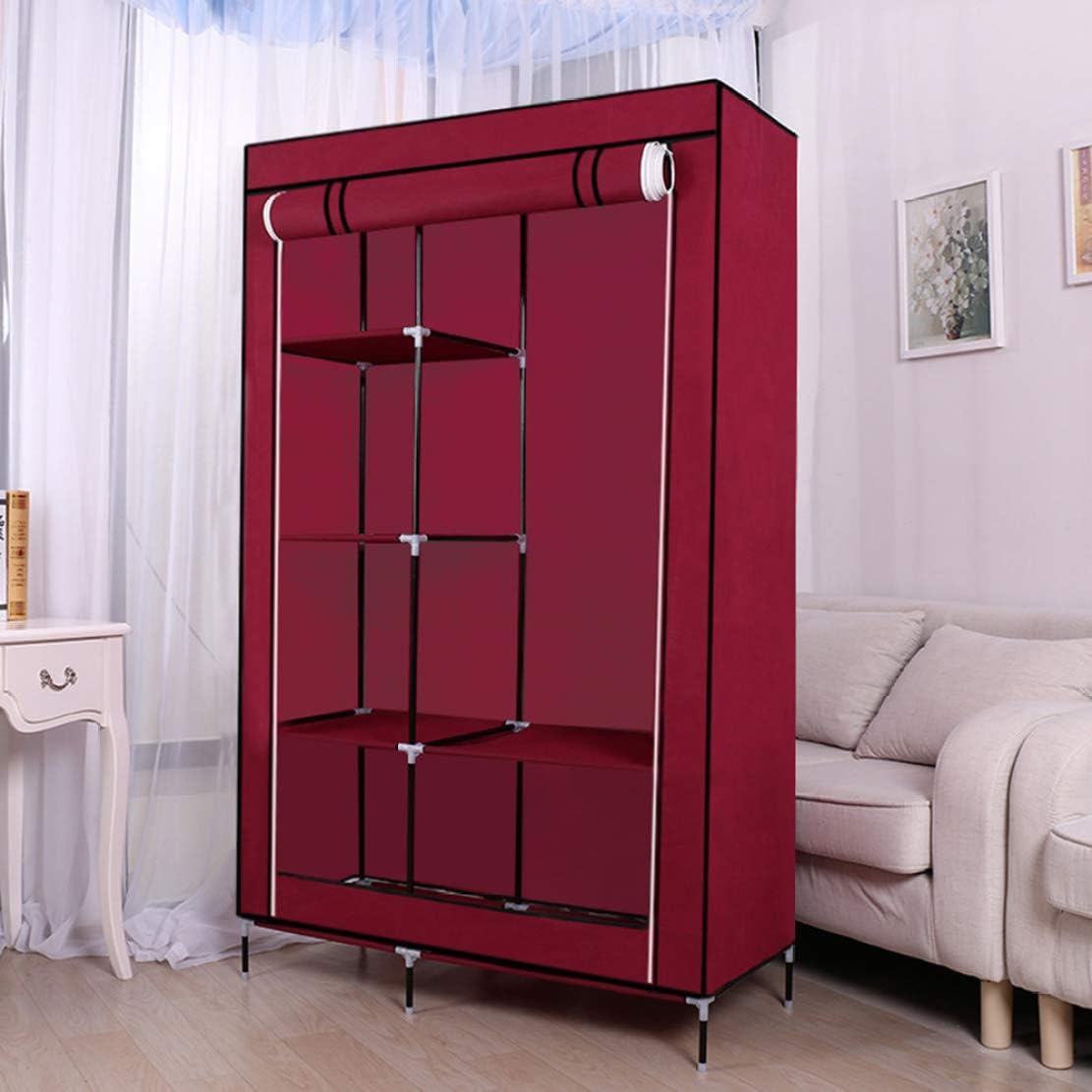 2 Column clothes Wardrobe, Portable fabric Wardrobe for Clothes happyhome