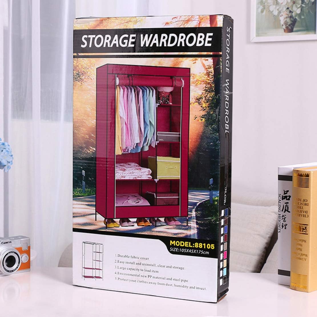 2 Column clothes Wardrobe, Portable fabric Wardrobe for Clothes happyhome