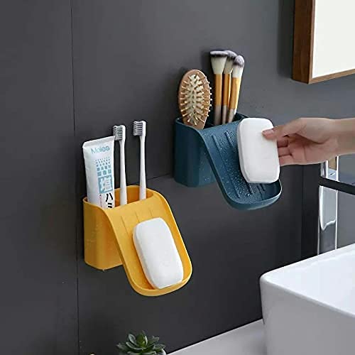 2 Pieces Soap Brush Holder, Portable Soap Dish Holder happyhome