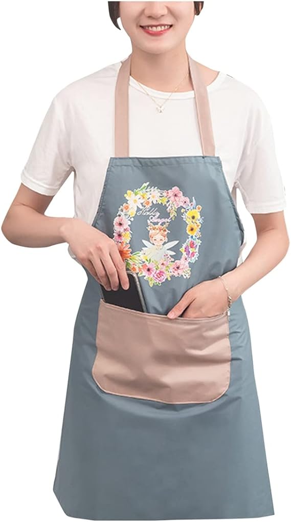 2 Pieces of Waterproof & oilproof Kitchen Apron , Kitchen Apron with Pockets happyhome