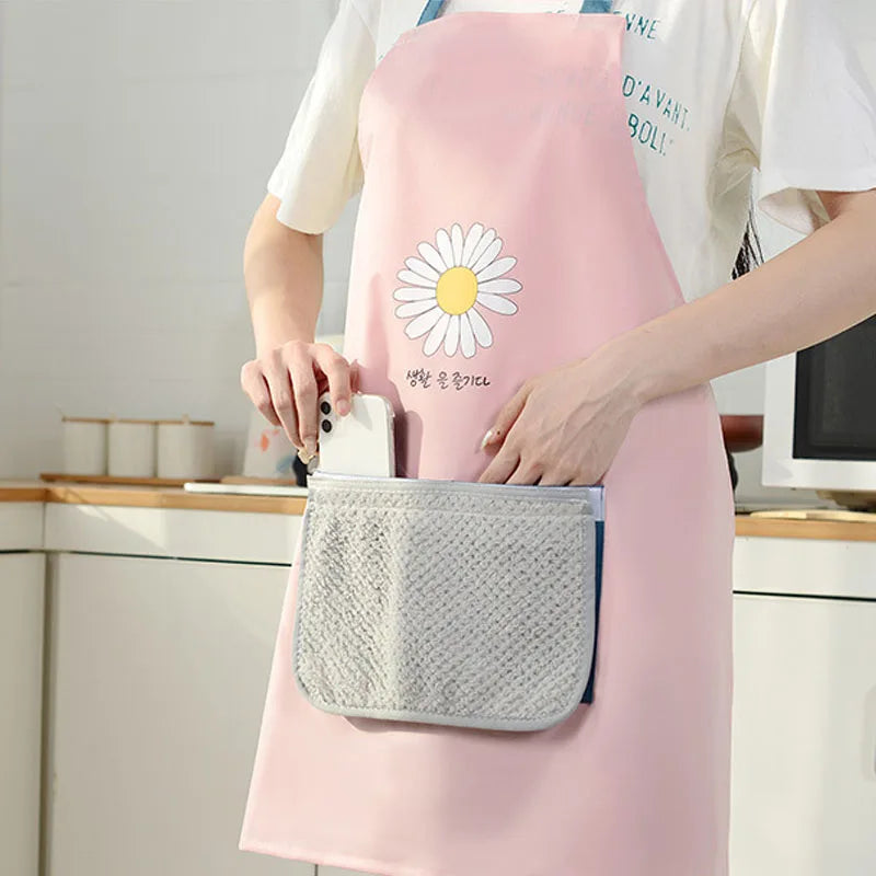 2 Pieces of Waterproof & oilproof Kitchen Apron , Kitchen Apron with Pockets happyhome