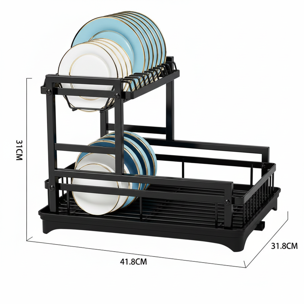 Dish 2 Racks 2 Tier Dish Rack, Dish Drying Rack – happyhome