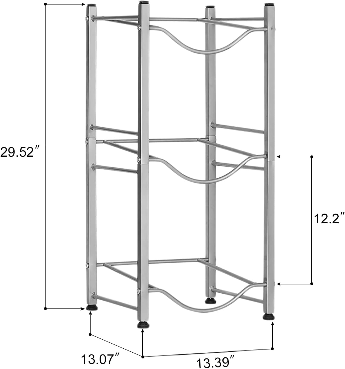 3 Tier Bottle Rack, Metal Water Bottle Holder Storage Rack happyhome