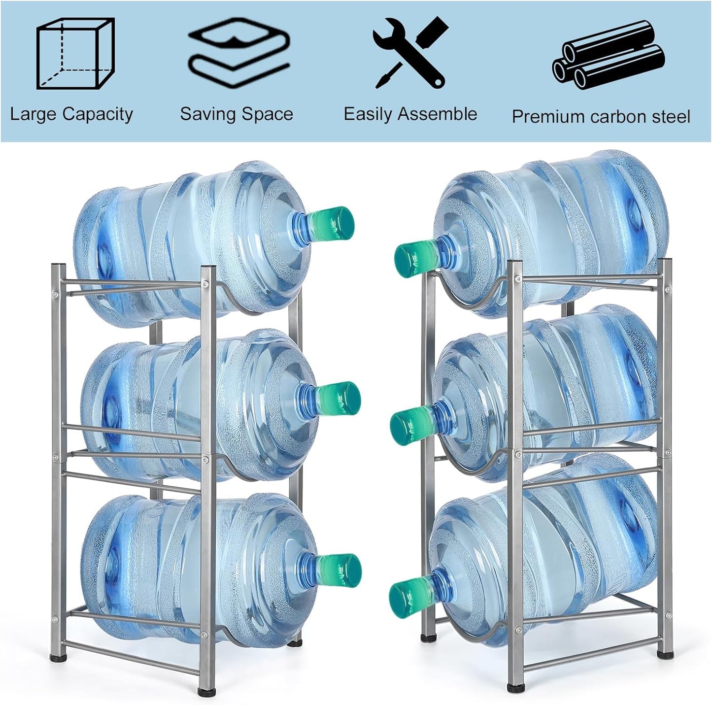 3 Tier Bottle Rack, Metal Water Bottle Holder Storage Rack happyhome