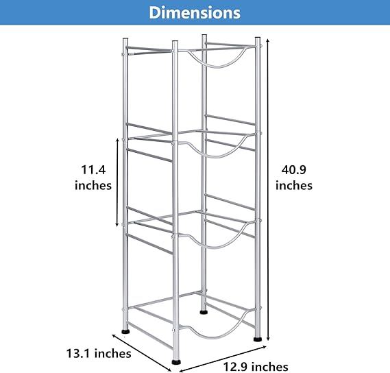 4 Layer Bottle Rack, Water Bottle Holder Metal 4 Tier happyhome