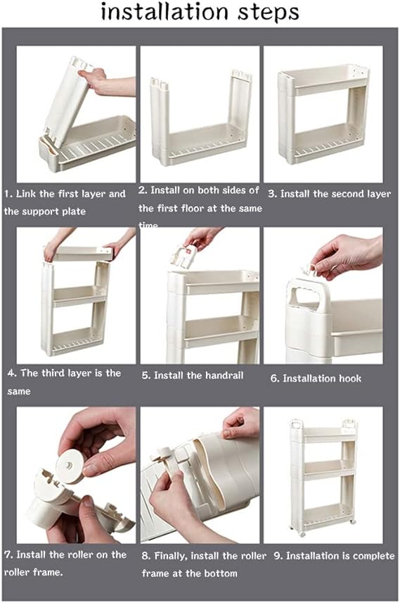 Buy Multi Functional Rack | 4 Tier Plastic Rack with Wheels – happyhome