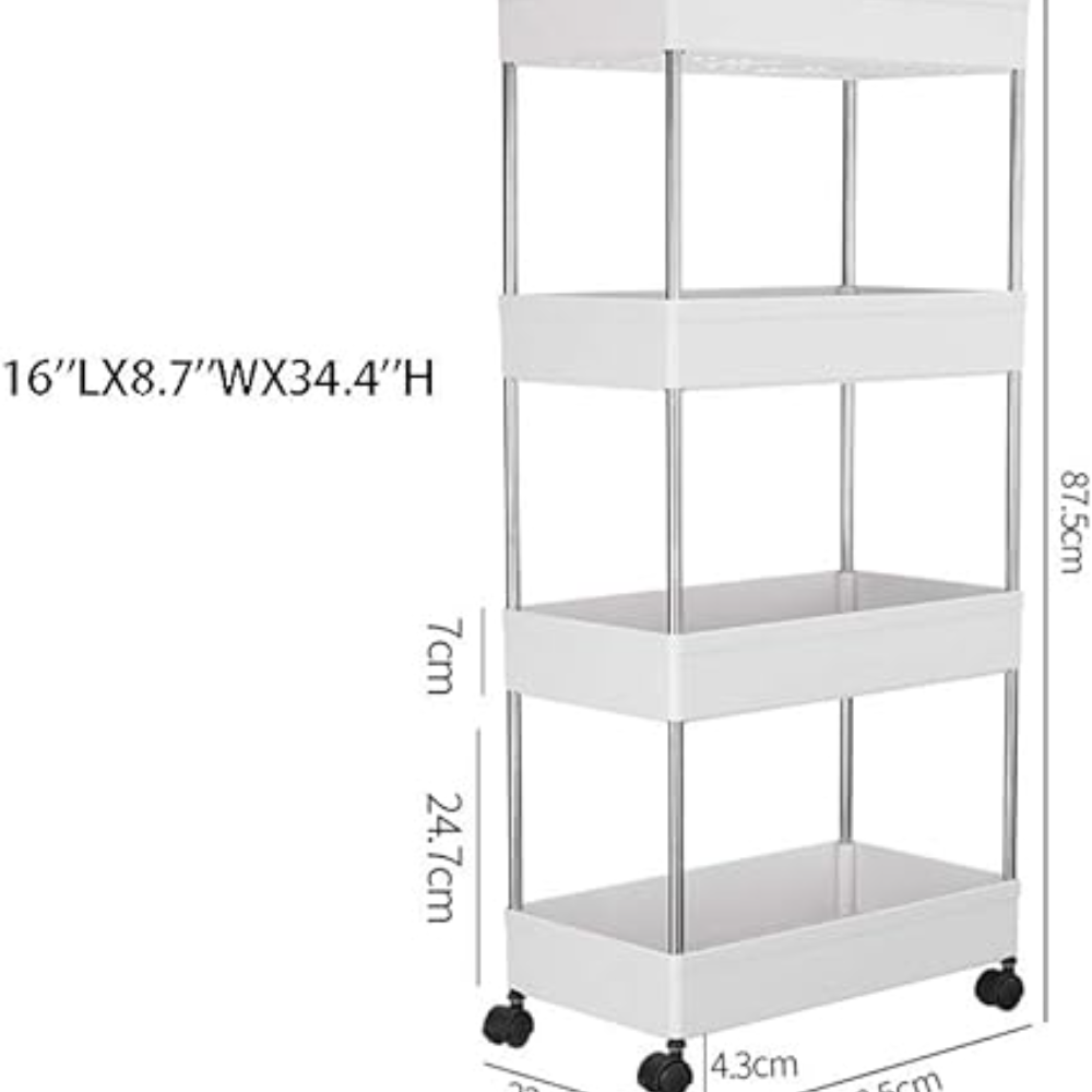 4 Layer Plastic Storage Rack,,4 Tier Multifunction Plastic Shelf happyhome