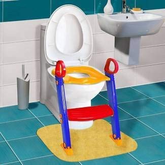 Kids Foldable Plastic Potty Training Seat, Toilet Ladder Step up Training Stool