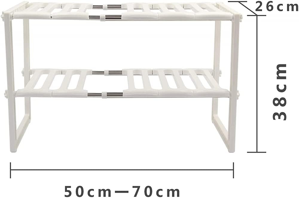 Kitchen Shelf Expandable, 2 Tiers Expandable Kitchen Storage Multi-Functional Rack