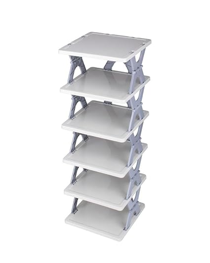 Foldable Shoe Rack , Plastic Vertical Shoe Holder