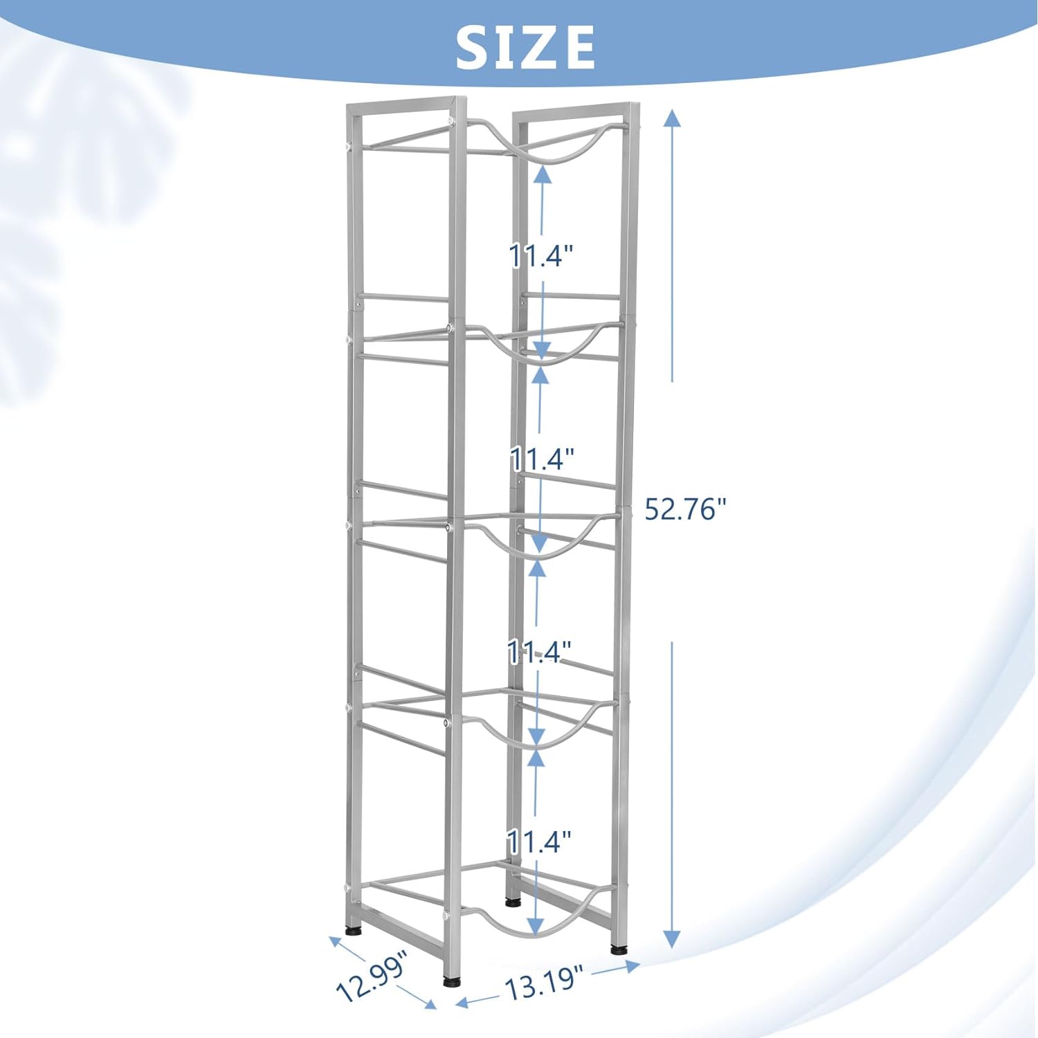 5 Layer Bottle Rack, Metal Water Bottle Holder Storage Rack happyhome