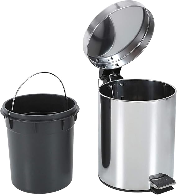 5 Liter Stainless Steel Trash Bin, Stainless Steel Waste Can happyhome